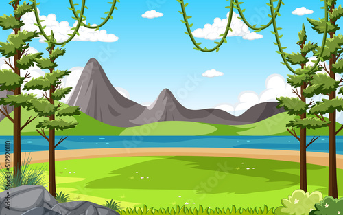 Background scene with forest