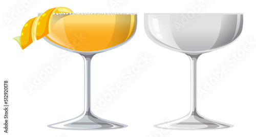 Sidecar cocktail in the glass