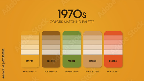 1990s colour schemes ideas. Color Trends combinations and palette guide. Example of table color shades in RGB and HEX.Color swatch for fashion, home, interiors design or cataloque.Colour chart vector.