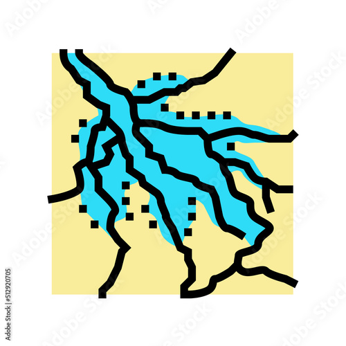 okavango delta color icon vector. okavango delta sign. isolated symbol illustration