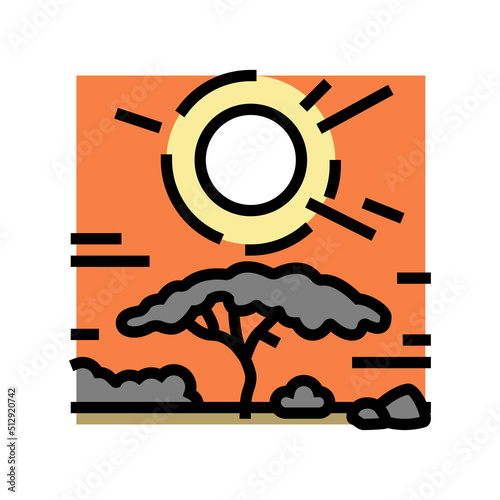 sunset african color icon vector. sunset african sign. isolated symbol illustration