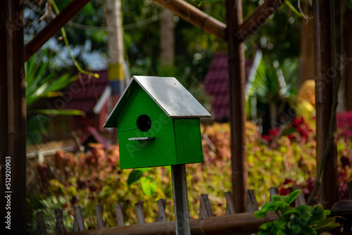 The bird house that is located