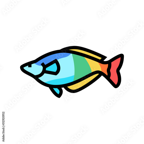 rainbowfish aquarium fish color icon vector. rainbowfish aquarium fish sign. isolated symbol illustration
