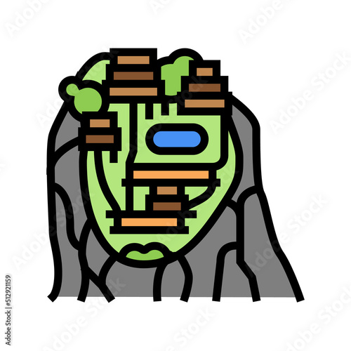 sigiriya on mountain color icon vector. sigiriya on mountain sign. isolated symbol illustration