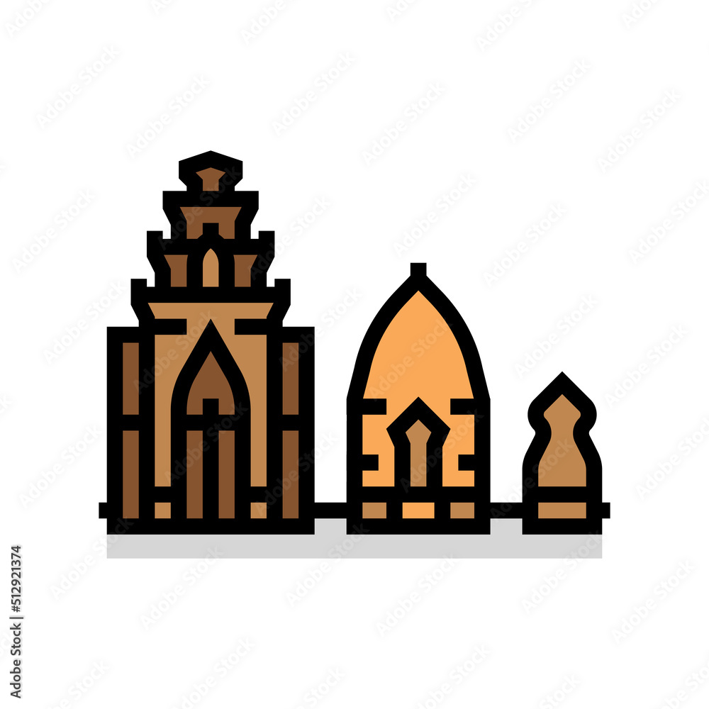 towers po nagar color icon vector. towers po nagar sign. isolated symbol illustration