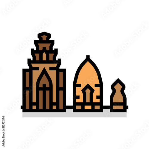 towers po nagar color icon vector. towers po nagar sign. isolated symbol illustration