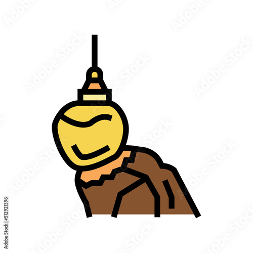 golden rock color icon vector. golden rock sign. isolated symbol illustration