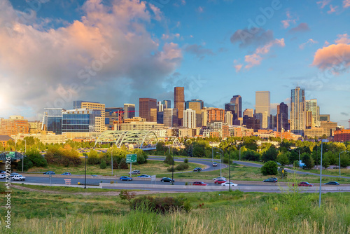 Denver downtown city skyline  cityscape of Colorado in USA