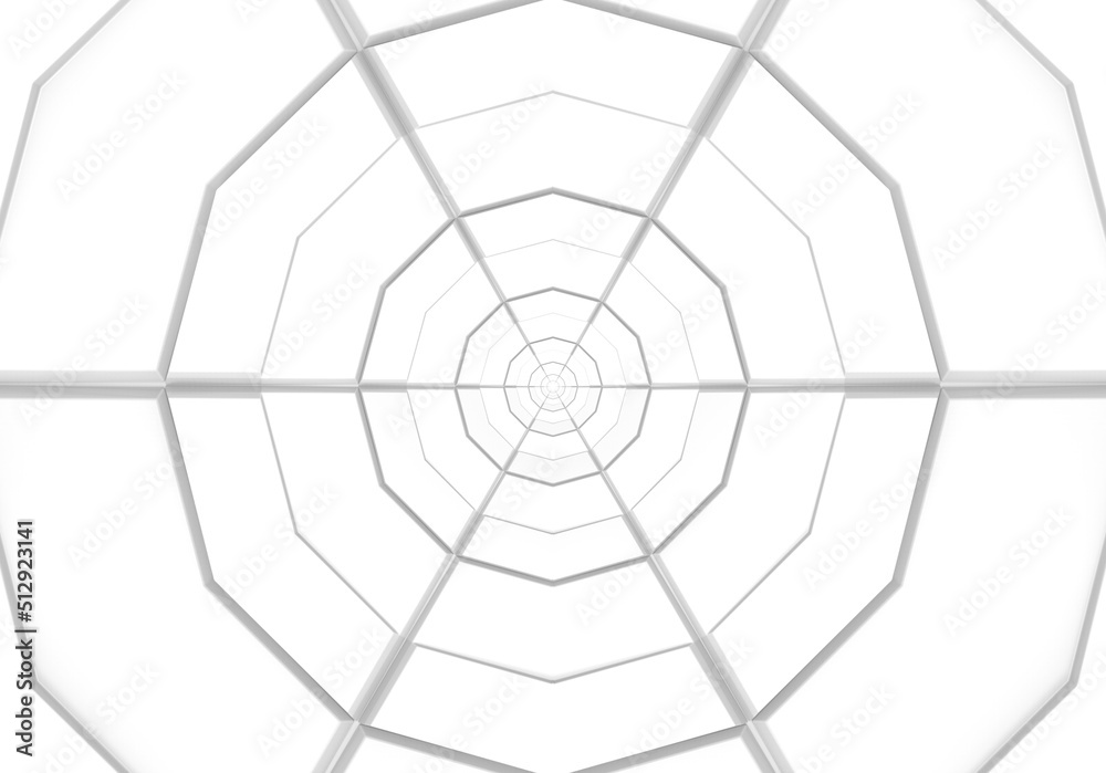 Obraz premium 3d rendering. modern White hexagonal shape plate design wall background.