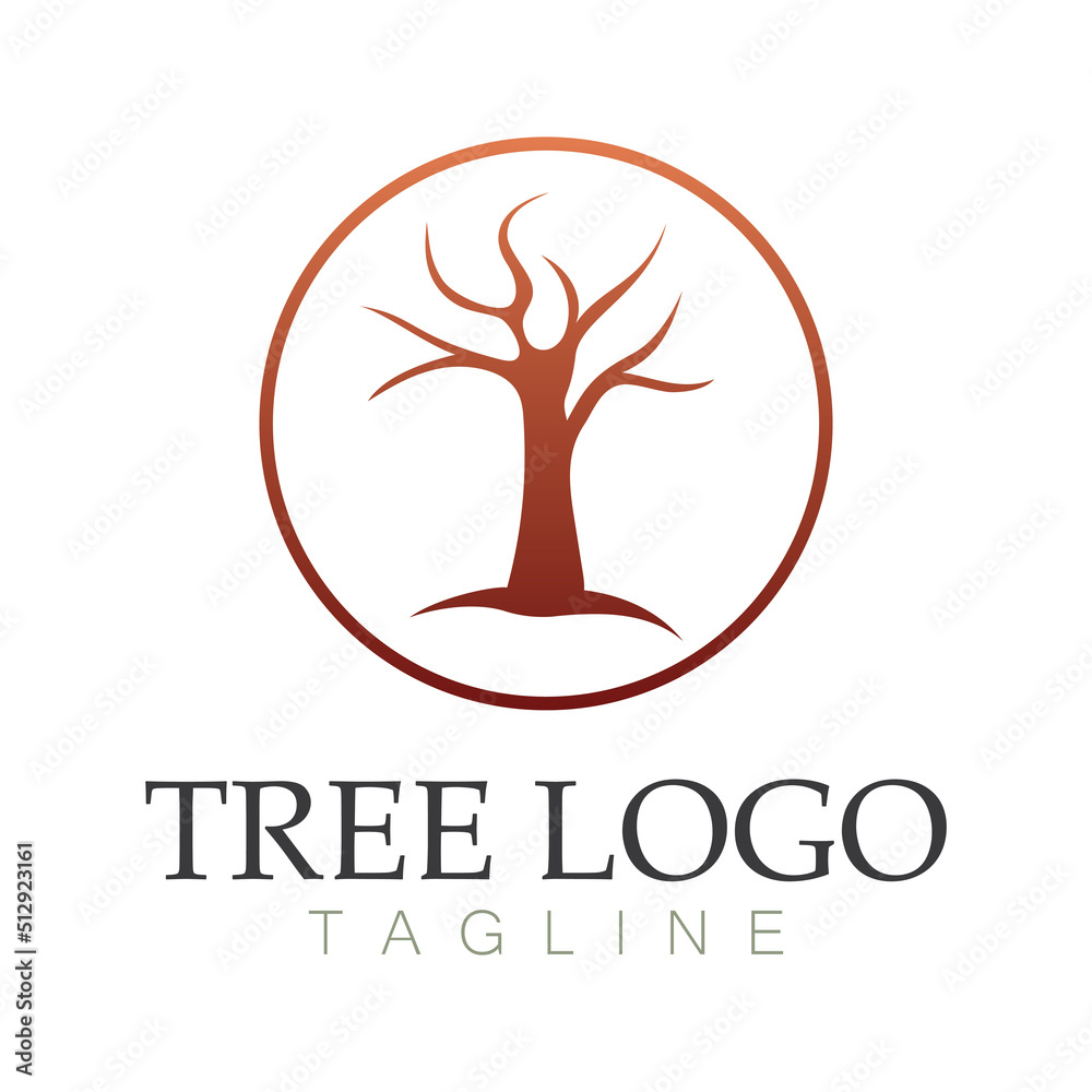 Tree logo icon vector illustration design.Vector silhouette of a tree templates of tree logo and roots tree of life design illustration Tree logo icon vector illustration design.Vector silhouette of a tree templates of tree logo and roots tree of life design illustration