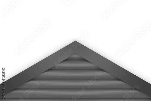 3d rendering. Black gable shape on white background.