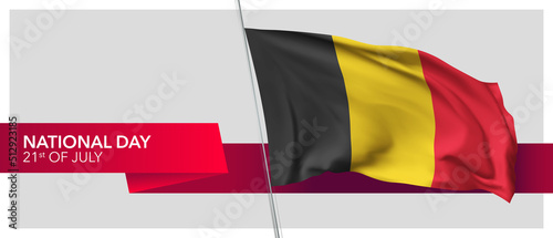 Belgium national day vector banner  greeting card