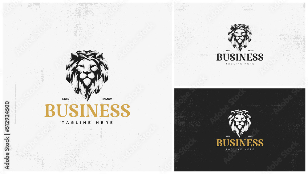 Luxury classic lion head logo Stock Vector | Adobe Stock