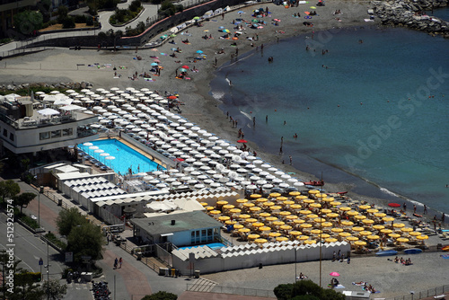 Sori liguria beach summer season aerial view photo