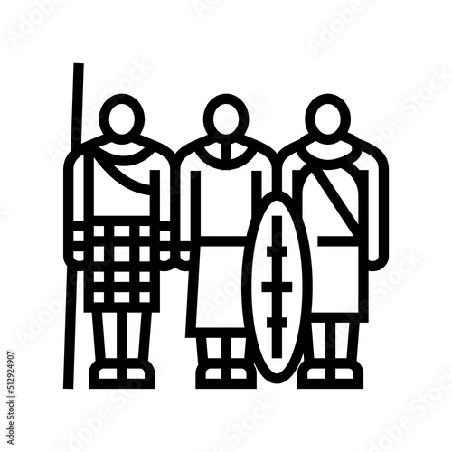 tribe african line icon vector. tribe african sign. isolated contour symbol black illustration
