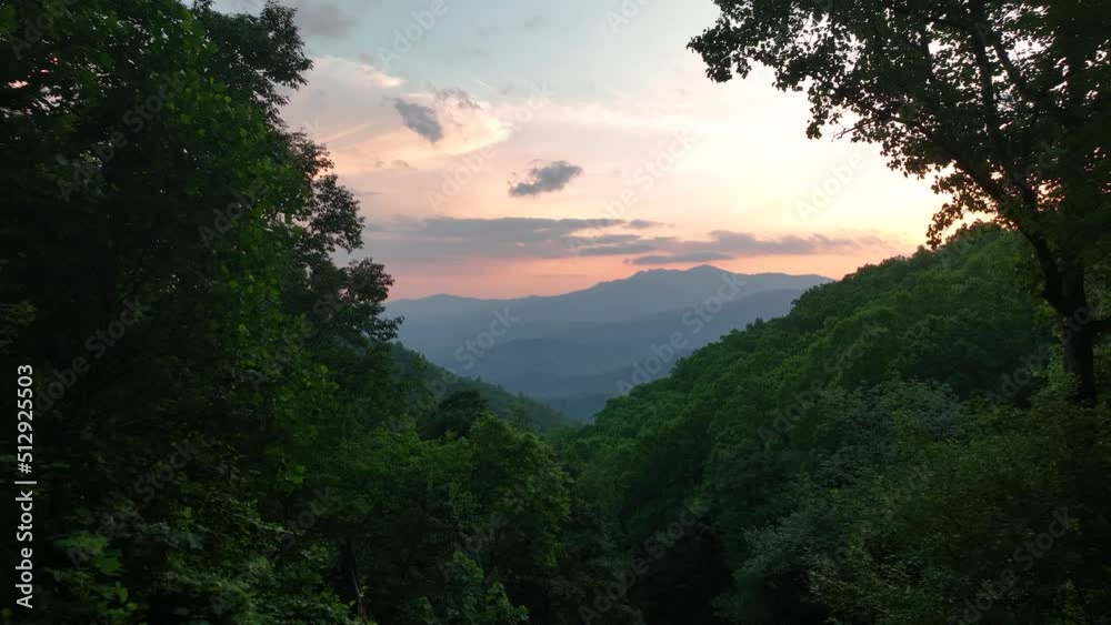 Sunset aerial of Blue Ridge Mountains in Blowing Rock, NC. Sunset aerial of Blue Ridge Mountains in Blowing Rock, NC.