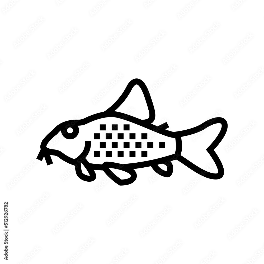 cory catfish line icon vector. cory catfish sign. isolated contour