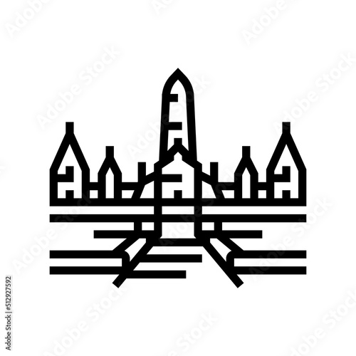 ayutthaya historical building line icon vector. ayutthaya historical building sign. isolated contour symbol black illustration
