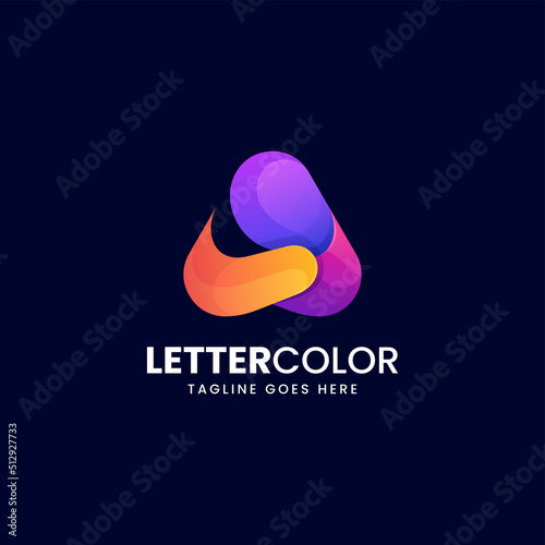 Vector Logo Illustration Letter A Gradient Colorful Style.