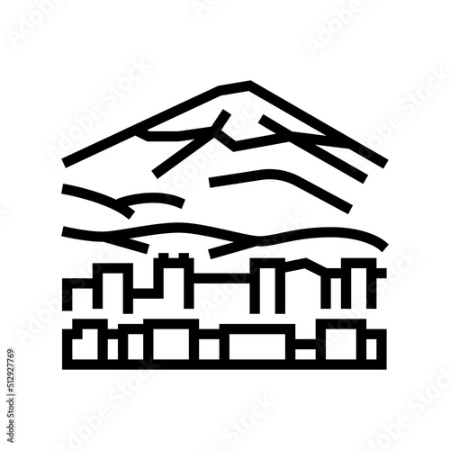 fujiyama mountain line icon vector. fujiyama mountain sign. isolated contour symbol black illustration