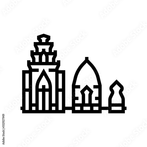 towers po nagar line icon vector. towers po nagar sign. isolated contour symbol black illustration photo