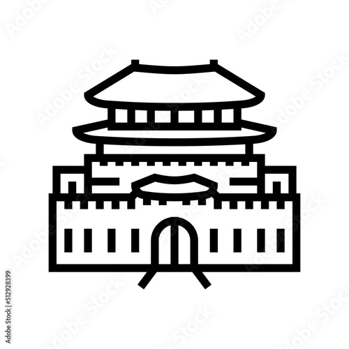 hwaseong fortress line icon vector. hwaseong fortress sign. isolated contour symbol black illustration