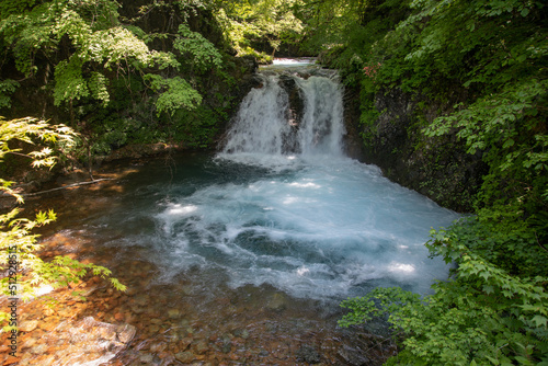 View of Oizumi waterfall near Shima hotsprings  Gunma  Japan