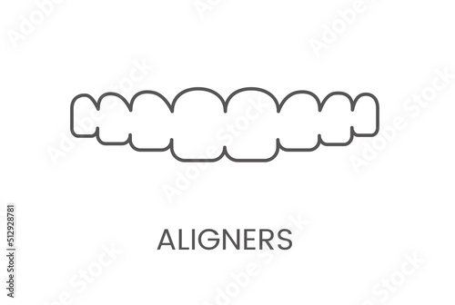 Linear icon aligners. Vector illustration for dental clinic photo