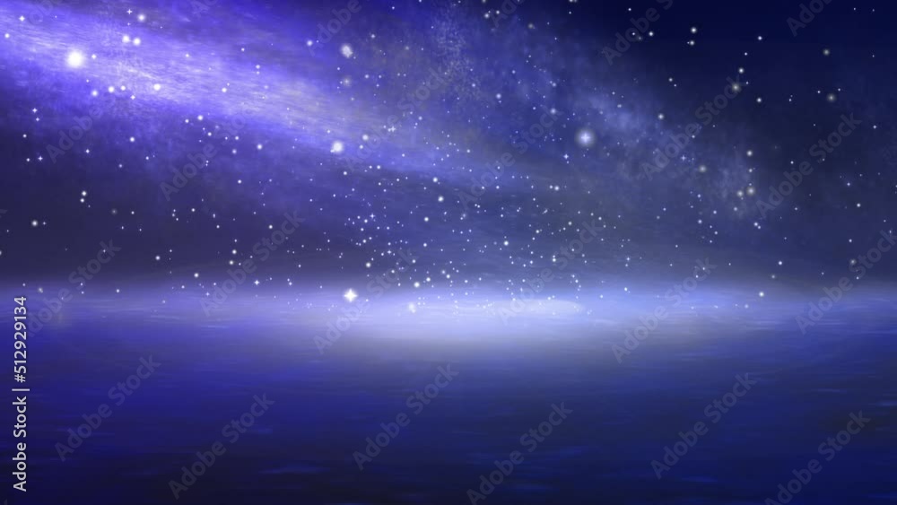 煌びやかな星空と静かに波打つ海の背景素材 煌びやかな星空と静かに波打つ海の背景素材