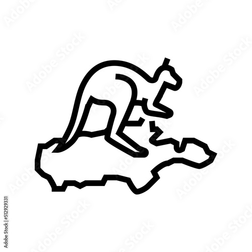 kangaroo island line icon vector. kangaroo island sign. isolated contour symbol black illustration