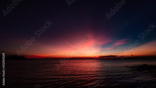 Sunset beach and twilight sky pattaya thailand.