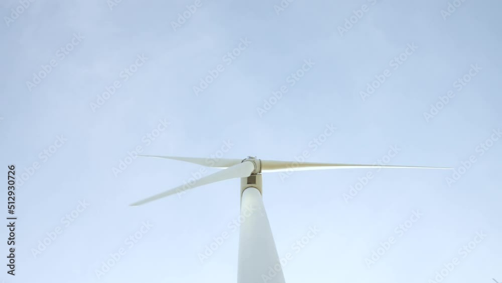 The windmill is spinning in the lower view of the propeller.
