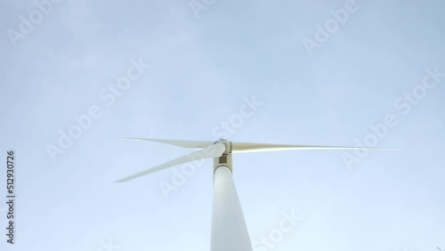 The windmill is spinning in the lower view of the propeller.
