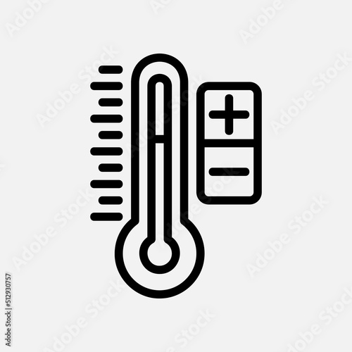 Temperature control icon in line style about smart home, use for website mobile app presentation