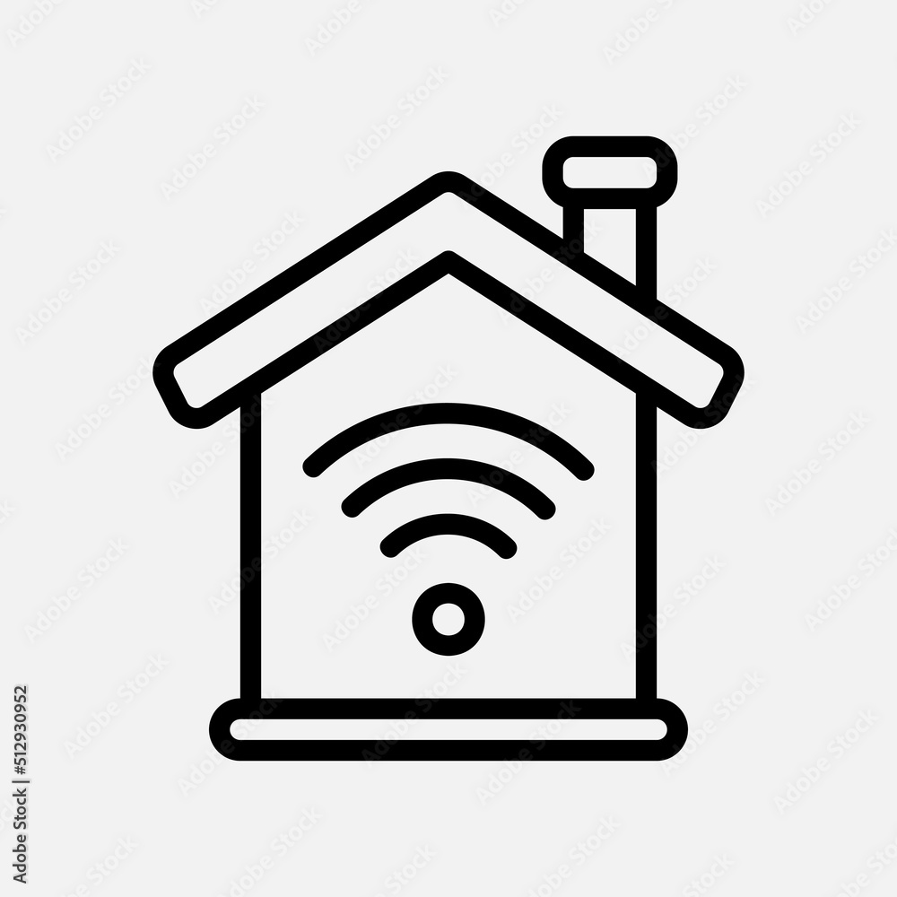 Smart home icon in line style about smart home, use for website mobile app presentation Smart home icon in line style about smart home, use for website mobile app presentation