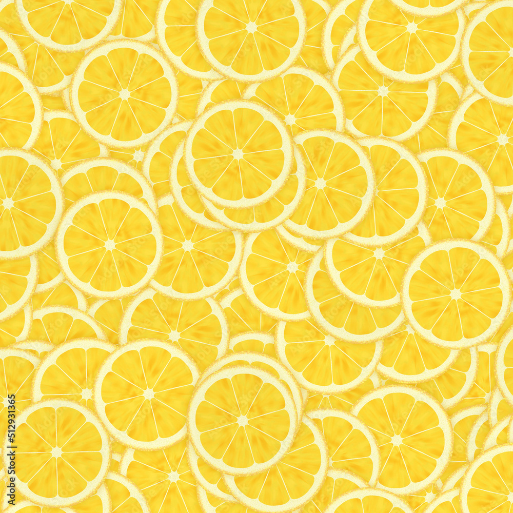 Yellow sliced lemons background overlapping each other. texture of fresh yellow fruit. Yellow sliced lemons background overlapping each other. texture of fresh yellow fruit.