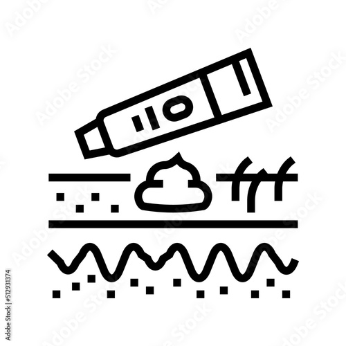 healthcare cream line icon vector. healthcare cream sign. isolated contour symbol black illustration