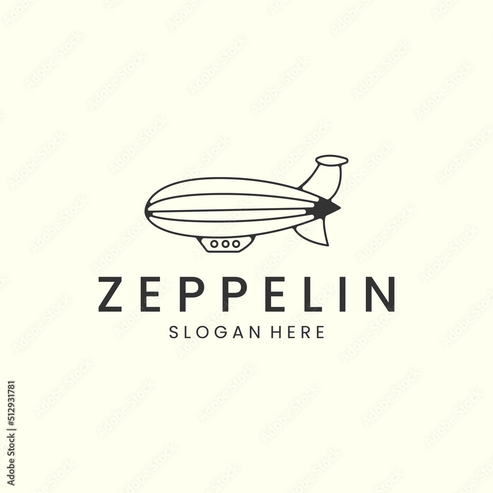 blimp with linear style logo icon template design. airship , balloon, zeppelin, vector illustration blimp with linear style logo icon template design. airship , balloon, zeppelin, vector illustration