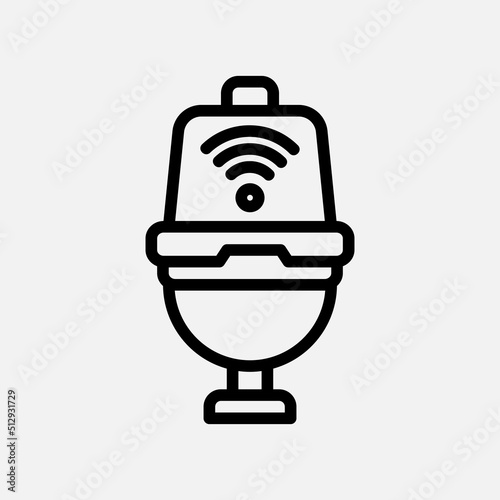 Smart toilet icon in line style about smart home, use for website mobile app presentation