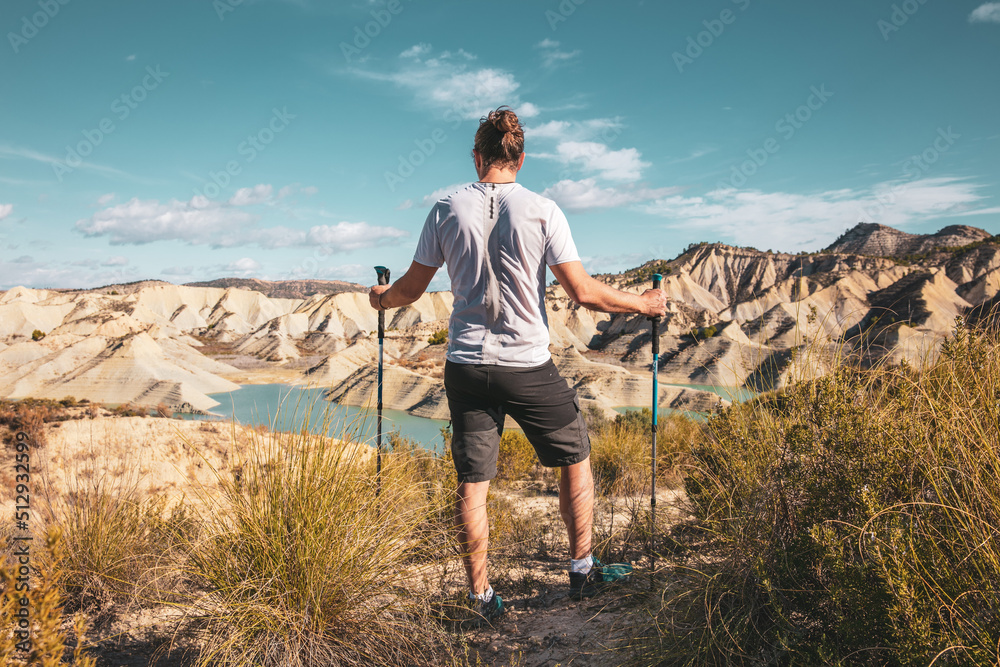 Man trekking region of Murcia,  Spain