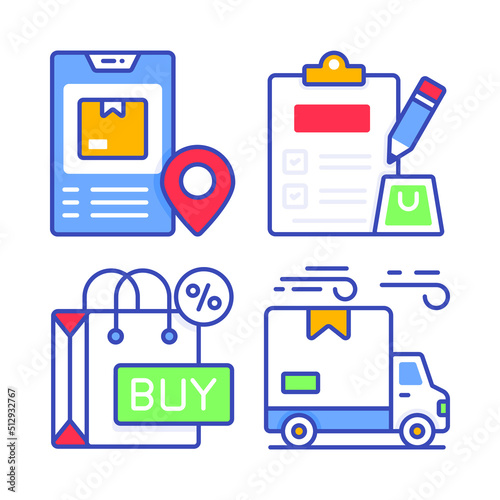 Shopping and E-commerce, Simple vector illustration.