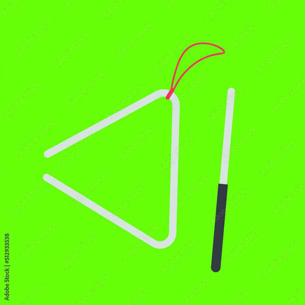 Triangle. Musical percussion instrument, illustration, vector