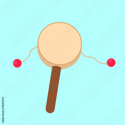 Ratchet drum, hand drum with handle and balls