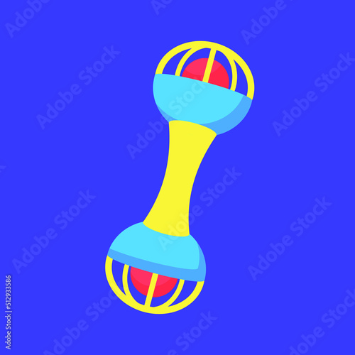 Bilateral maracas. Musical percussion instrument, illustration, vector