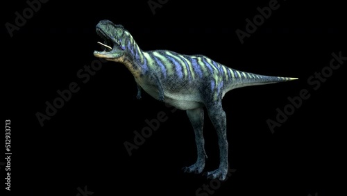 Aucasaurus 4K Dinosaur animation.3840×2160.7 Second Long.Transparent Alpha photo