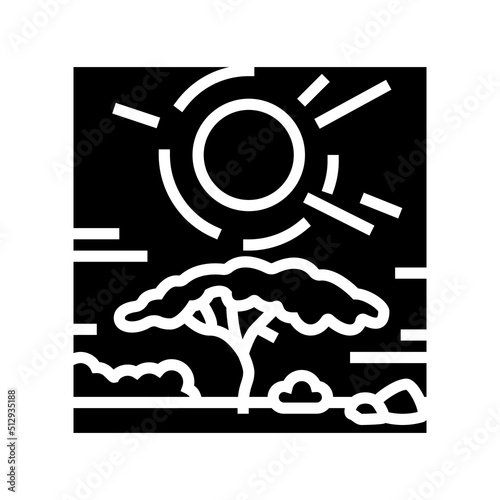 sunset african glyph icon vector. sunset african sign. isolated symbol illustration