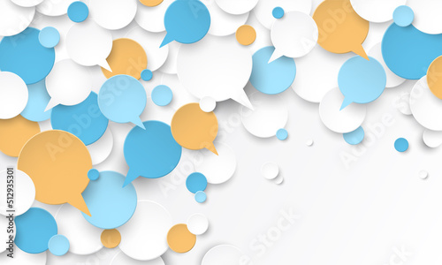 Colorful vector business concept with speech bubble on white background