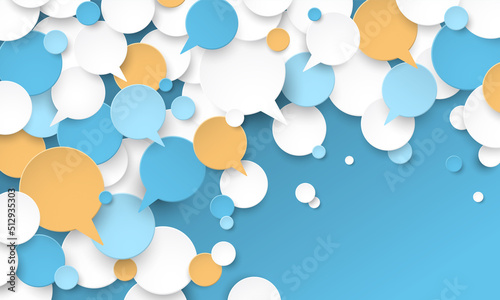 Colorful vector business concept with speech bubbles on dark blue background
