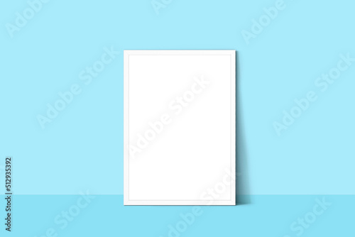 Frame mockup on blue background
