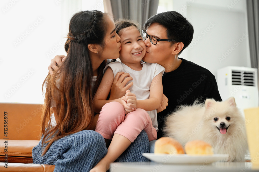 happy Asian family Having fun playing games at home. Concept spending time with family happy Asian family Having fun playing games at home. Concept spending time with family